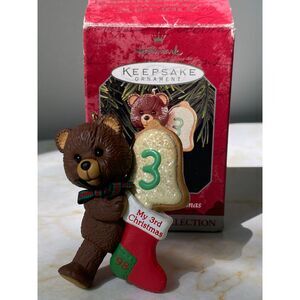 Hallmark Age Collection Child's 3rd Christmas in Box Bear Dated 1998